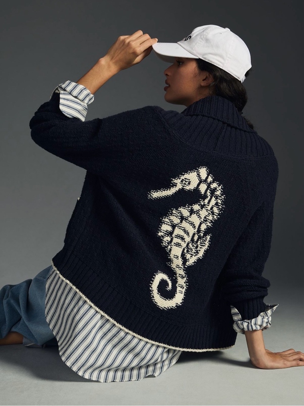 Anthropologie Maeve Seahorse Cardigan M - Picture 1 of 3